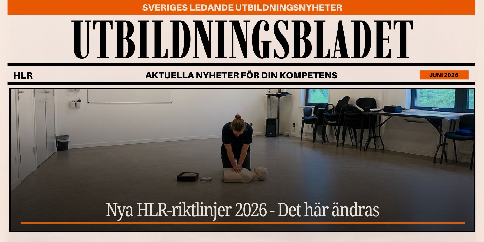 Hjärt-lungräddning på HLR-docka under utbildning, första hjälpen