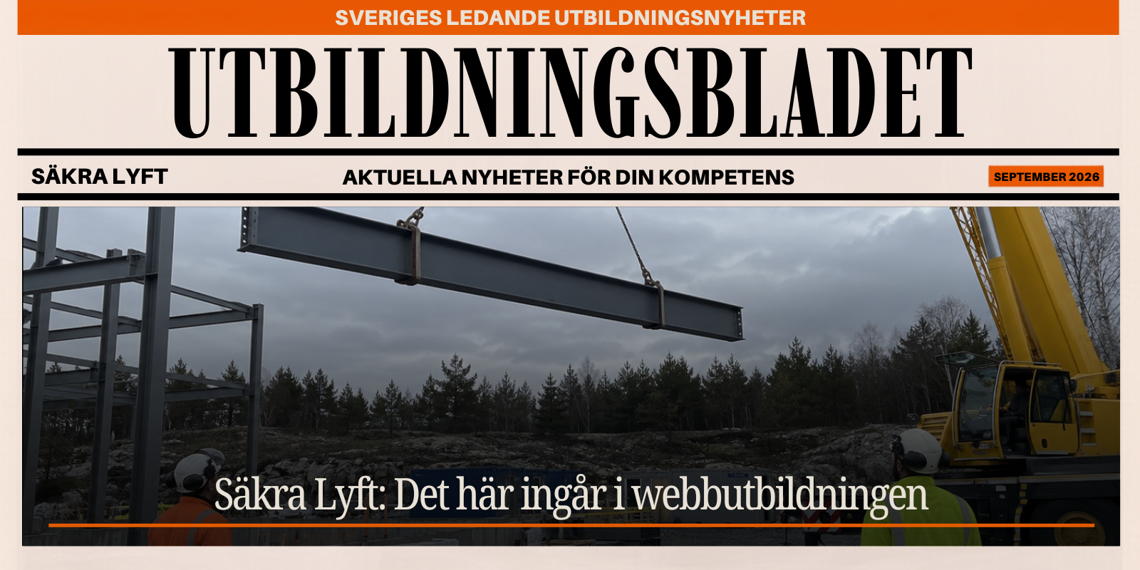 Säkra lyft, webbkurs i säker användning av lyftanordningar och lyftredskap